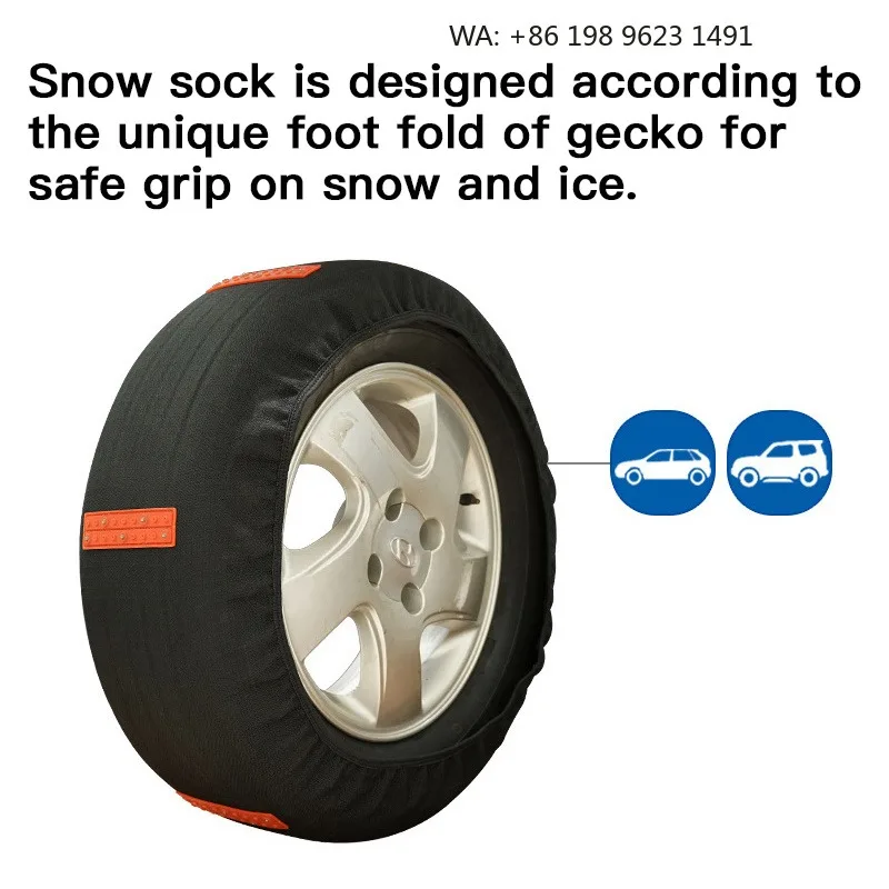 Universal Emergency Snow Socks, Anti-Slip Tire Chains for Car Mud Snow Ice Road Winter Driving Safety Tools