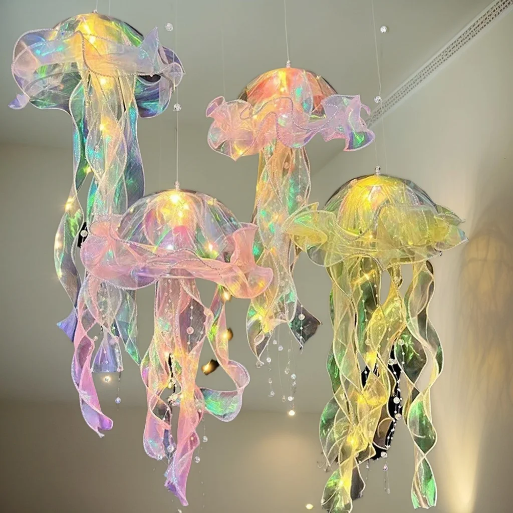 

Красочная лампа в виде медузы - романтический ночник в виде русалки для детской спальни/декора для вечеринки (в помещении/на открытом воздухе)