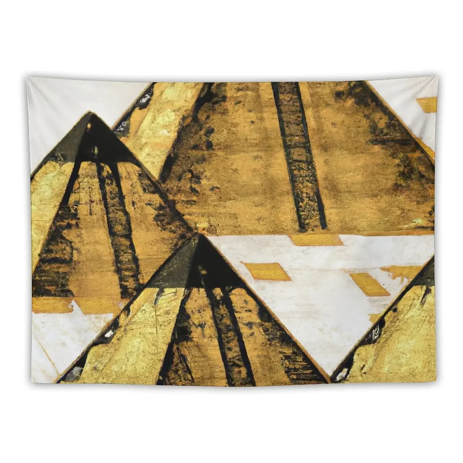 

Klimt Gold Pyramids Tapestry Outdoor Decoration Kawaii Room Decor Tapestry