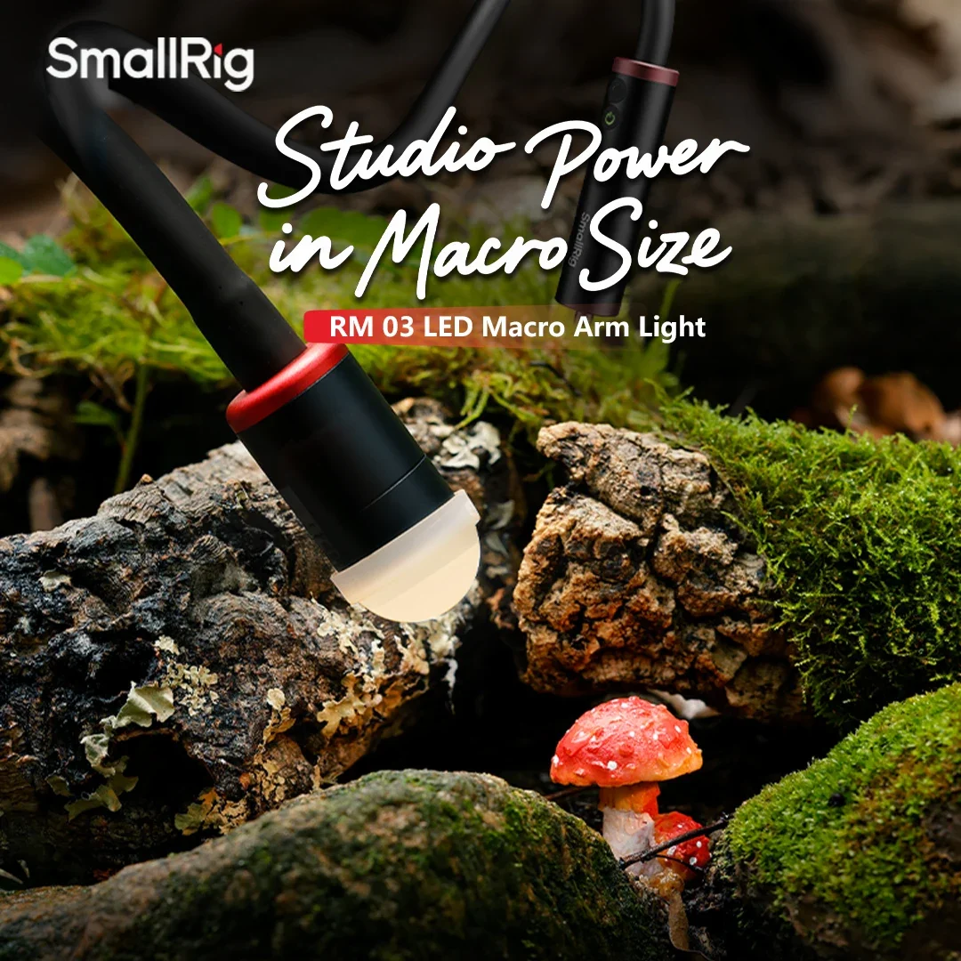 

Светодиодный светильник для макросъемки SmallRig RM 03 с диффузором, 4-листный прожектор для в помещении, высокая яркость, 5 цветов, выход для видео-5480