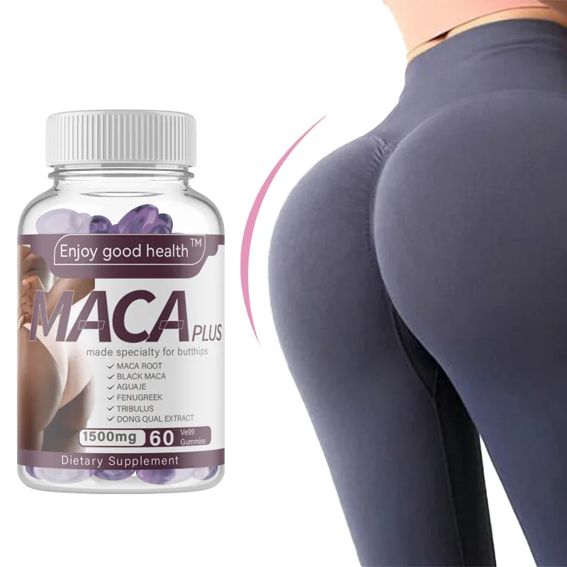 1 زجاجة الماكا + الورك المشتركة تشكيل المكملات الغذائية الحلوى العلكة تعزيز المناعة تنظيم اضطرابات الغدد الصماء تحسين المناعة