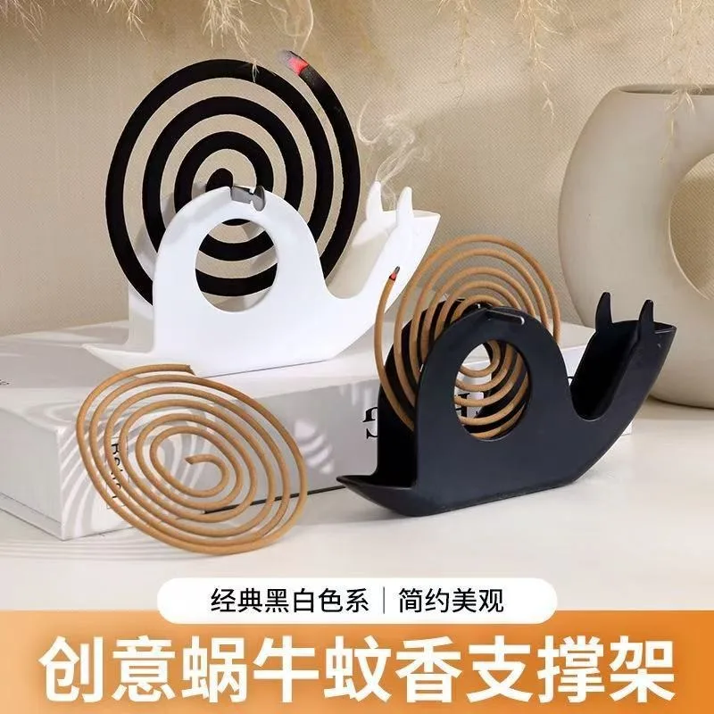 Fireproof & Anti-Scald Mosquito Coil Holder Tray - Snail-Shaped Durable Plastic Mosquito Coil Rack Vertical Stand Support