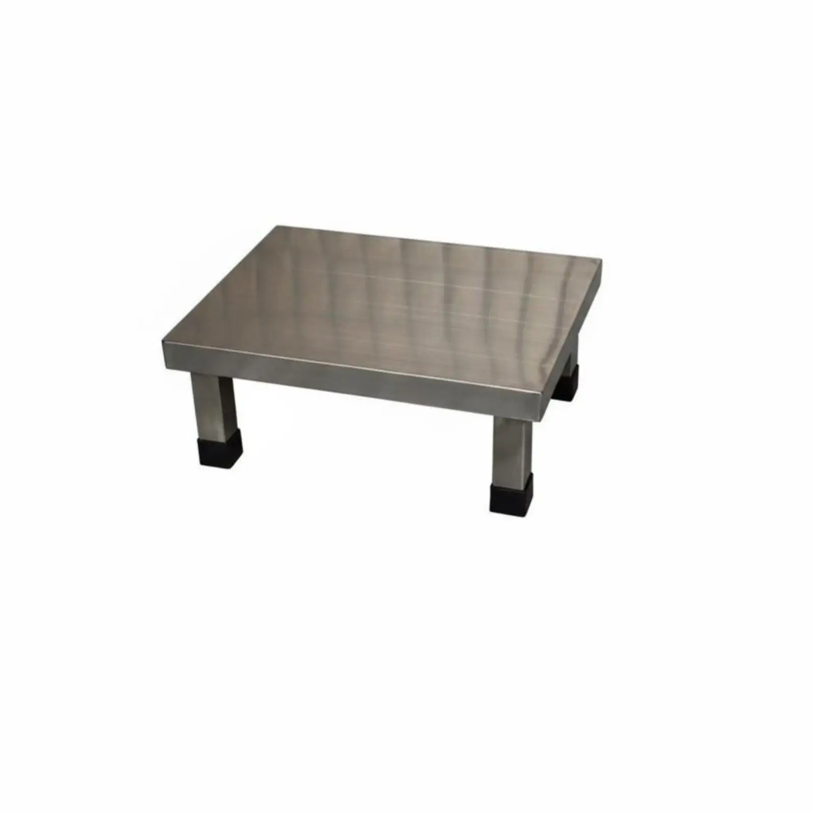 Sturdy Stainless Steel Bench Brushed Finish Metal Stool Non Slip Rubber Feet for Commercial Kitchen Laboratory