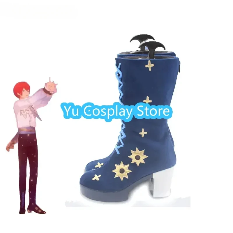 Suou Tsukasa Cosplay Shoes Game Ensemble Stars Starlight Parade Cosplay Prop PU Leather Shoes Halloween Boots Custom Made