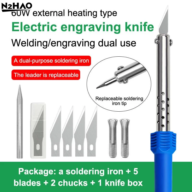 1/3/9/10Pcs Electric Hot Knife Cutter Kit With Soldering Iron For Carving Plastic Vinyl US EU Plug Multipurpose Diy Tool Set