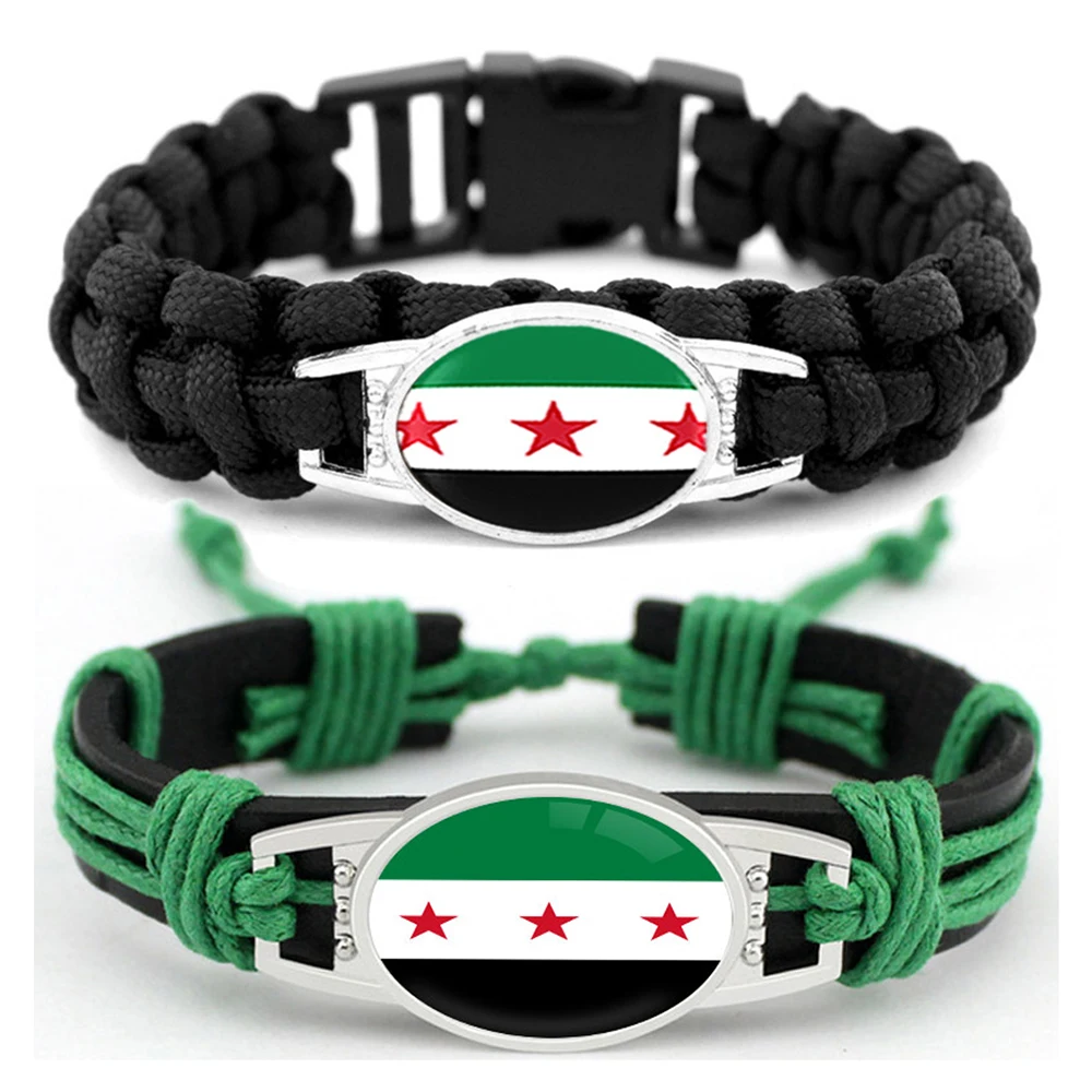 Fashion Syria Flag Bracelet Handmade Braided Adjustable Charm Love Syrian Arab Republic Waistband For Women Men Jewelry Gifts