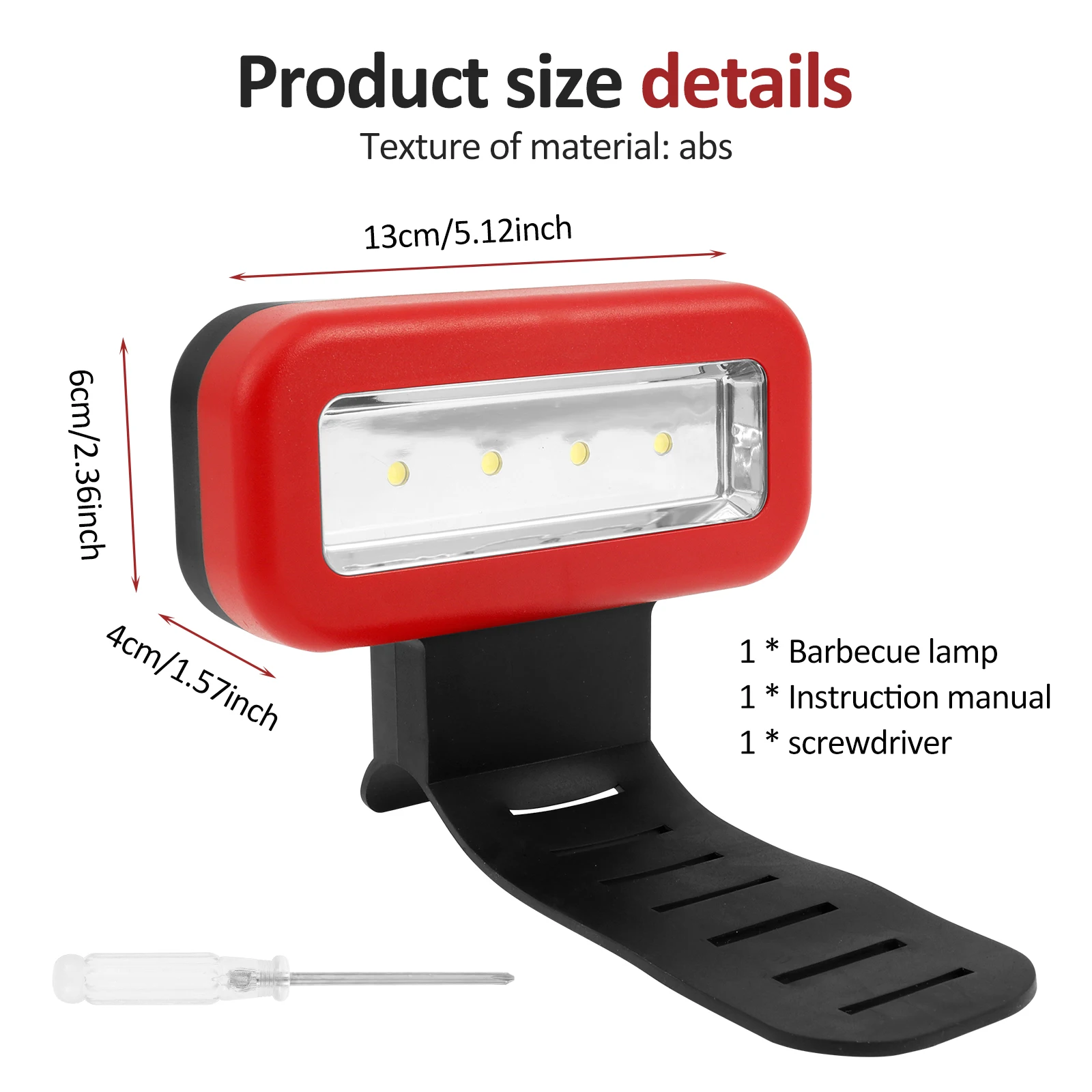 Adjustable Brightness Grill Light LEDs Grill Lamp With Magnetic Base Adjustable Strip Barbecue Light Durable Barbecue Lamp
