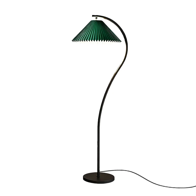 

Modern Pleated Fabric Shade LED E27 Touch Control Metal Standing Floor Lamp Dimmable Light for Living Room Bedroom Home