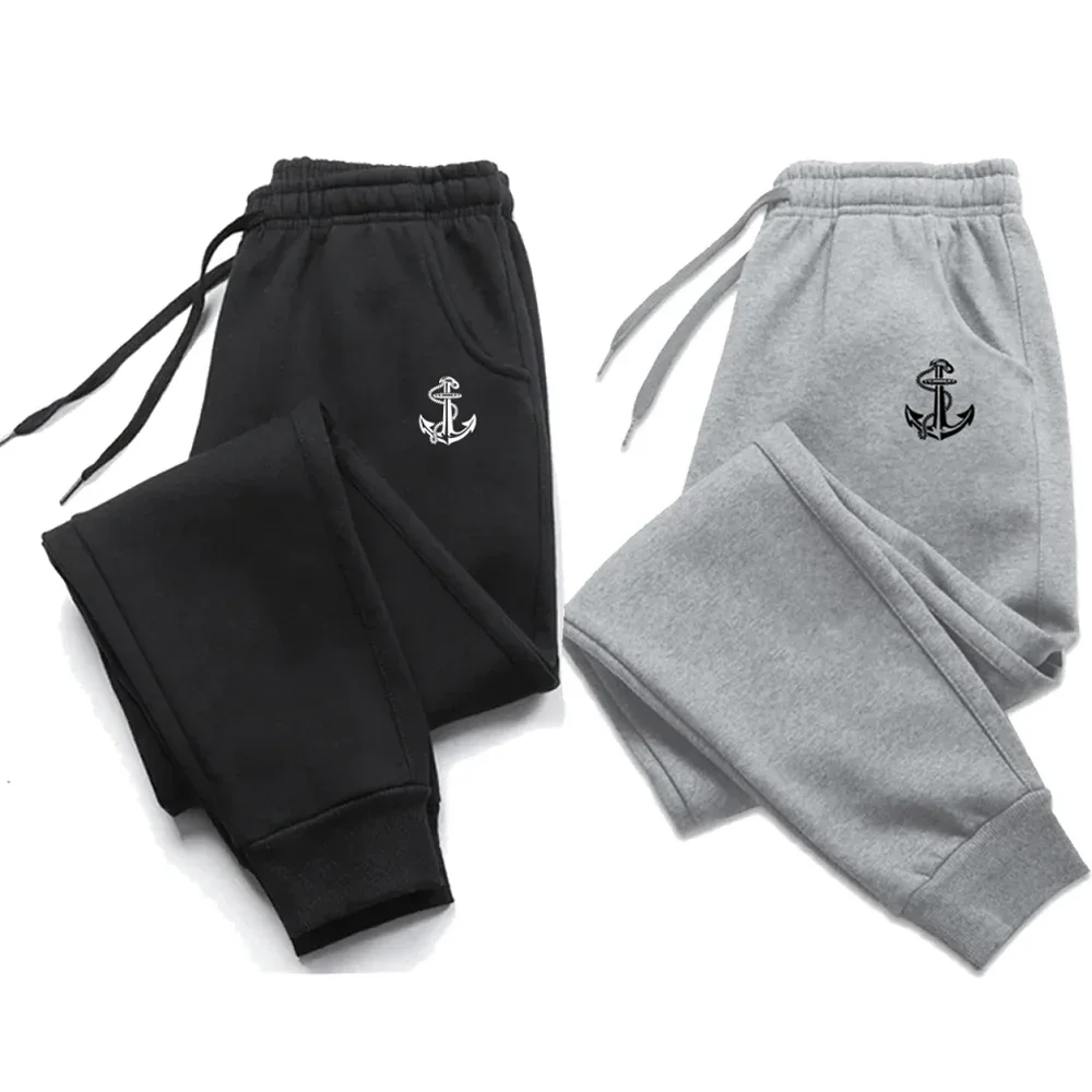 Men's Printed Pants Autumn Winter Men Women Running Pants Joggers Sweatpant Sport Casual Trousers Fitness Gym Fleece Tracksuits