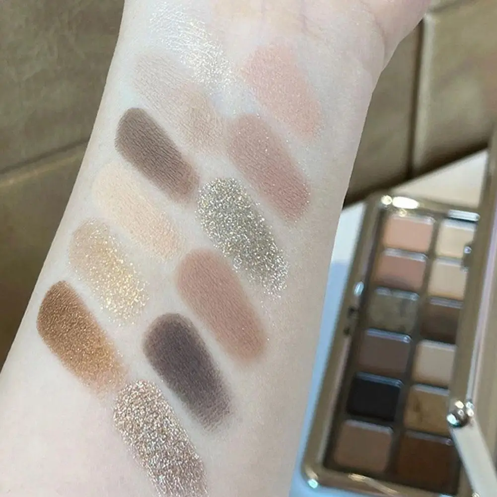 Paleta impermeável de longa duração Matte Eye Shadow, cosméticos profissionais, Smooth Shimmer Gilter, 12 cores