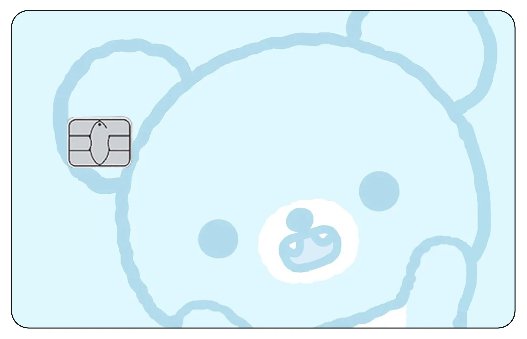 ملصقات غير لامعة لبطاقة الائتمان الكرتونية من Rilakkuma وKiiroitori لمجموعة VISA JCB و Mastercard Beautify Decorate Girl