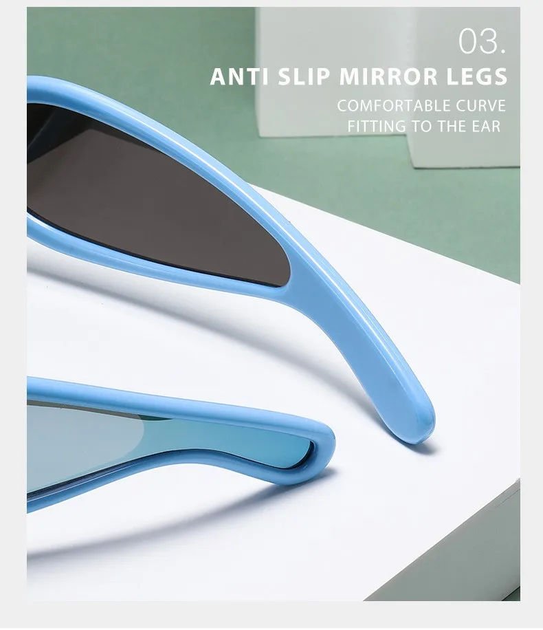 Integrierte Brille, Sonnenbrille, großes Gesicht, Sonnenbrille für Männer und Frauen, modische Krötenbrille, Sonnenbrille 3950 – Detail 8