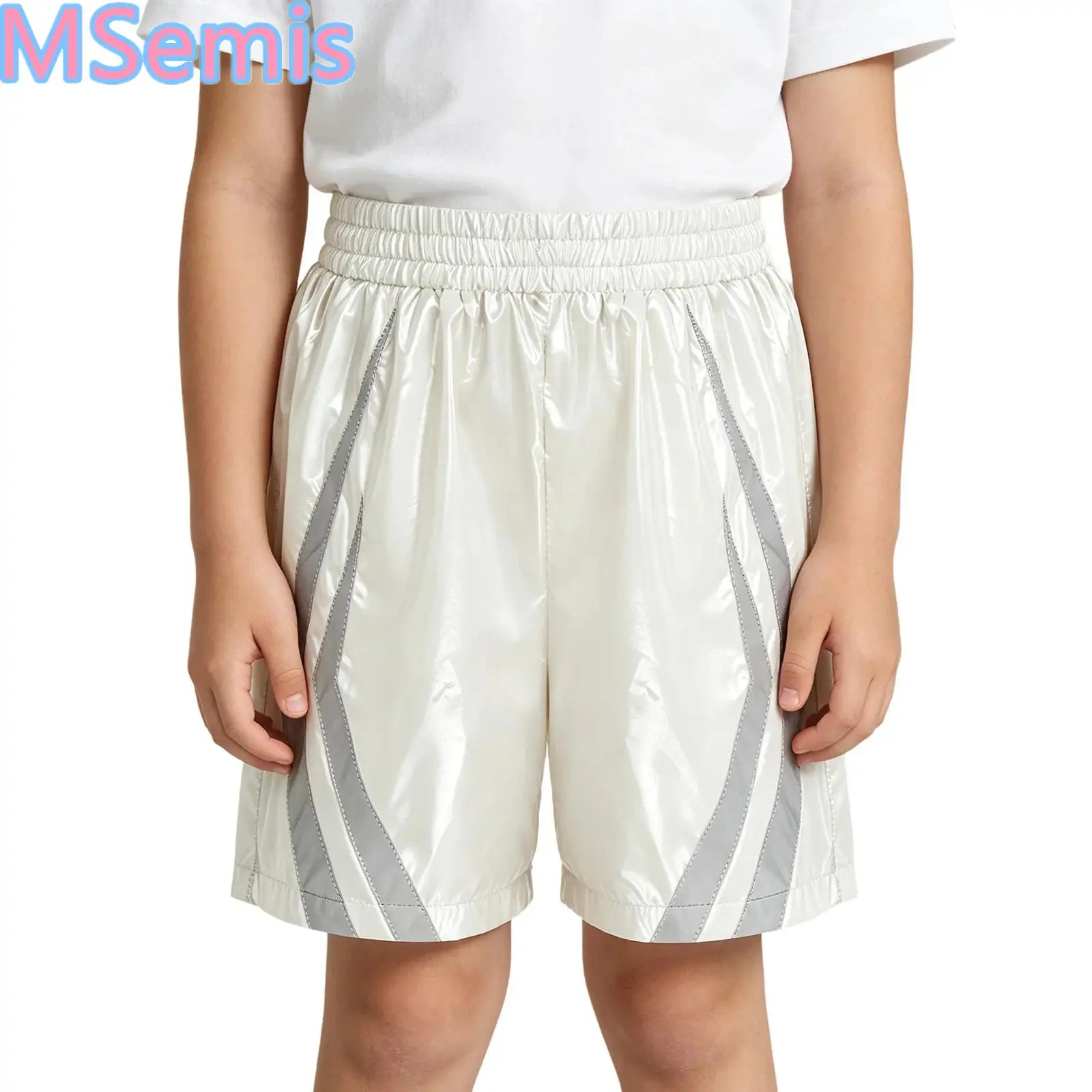 Kids Boys Girls Water Resistant Shorts for Running Cycling Color Block Elastic Waistband Athletic Trunks Lightweight Sportswear