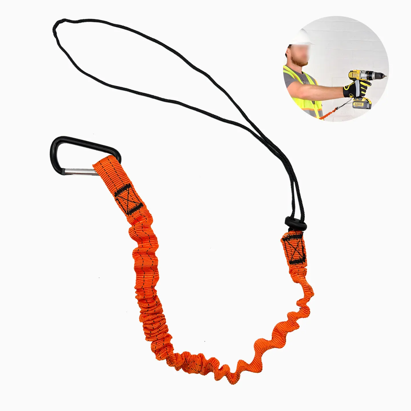 Safety Bungee Tether Tool Lanyard With Carabiner Hook ClimbingWorking Anti-Falling Safety Rope Aerial Work Climbing Accessories