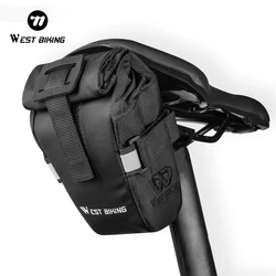 WEST BIKING Bicycle Saddle Bag 1L Mini Portable Tail Bag MTB Mountain Road Bike Tool kit Repair Bag Reflective Cycling Accessori