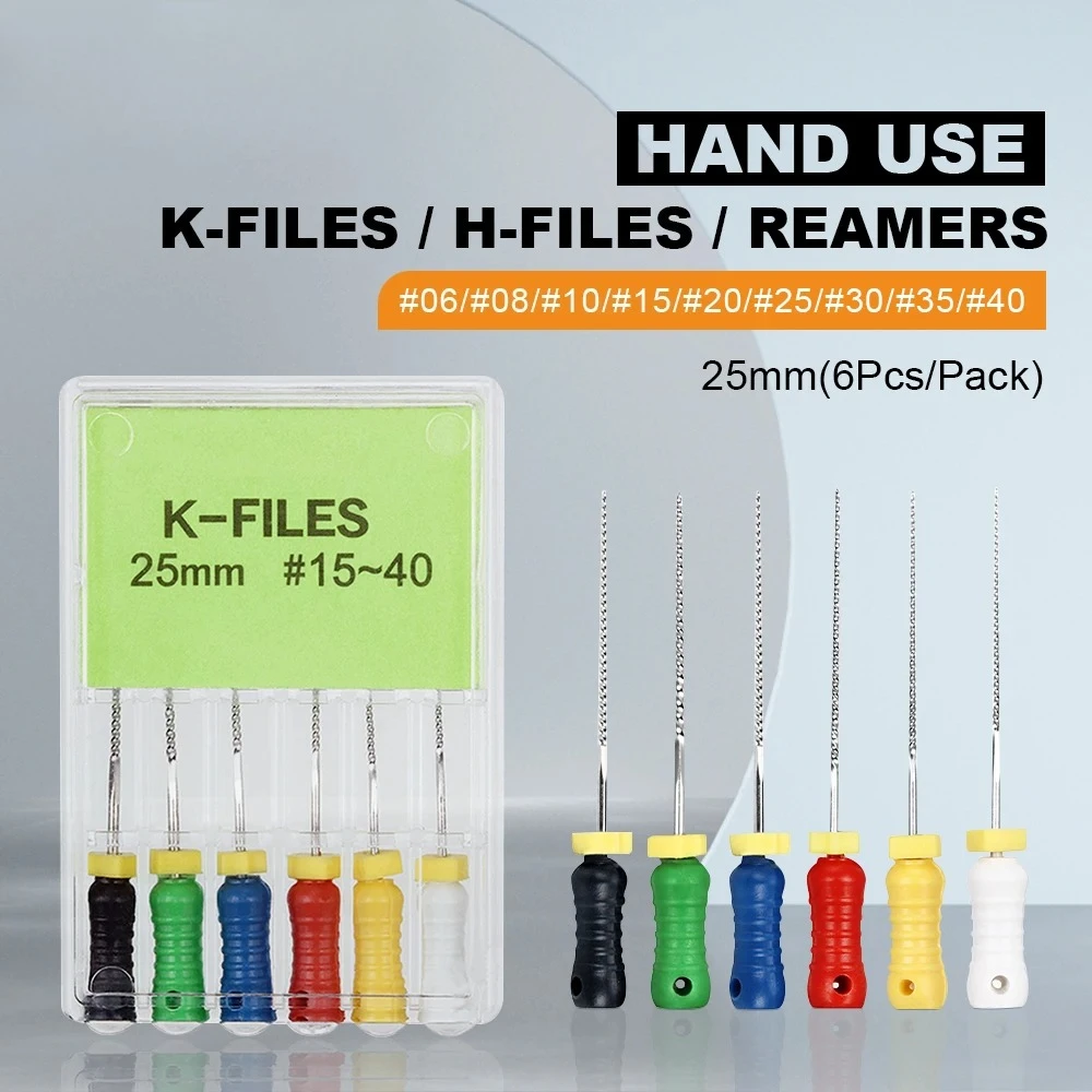 25mm Dentals Stainless Steel K-Files H-Files Reamers Enlarging Needles Root Canal Treatment Tools