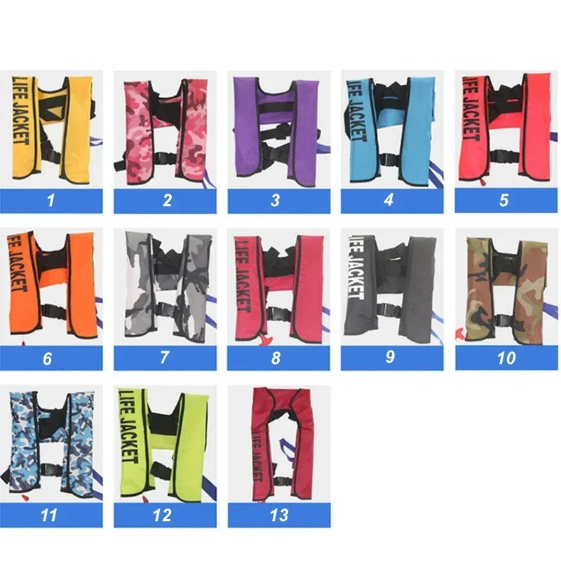 

13 Colors Life Jacket Automatic Inflatable Professional Water Sports Swimming Survival Vest Adult Swiming Fishing Vest Swimwear
