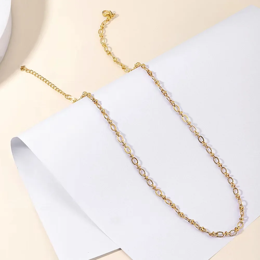 Special offer 18K Gold color charms circle chain Necklace for Women lady fashion Jewelry wedding gift choker Clavicle 45+5cm