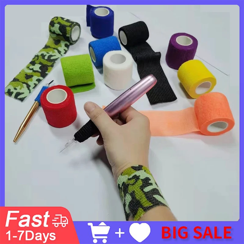 

Одноразовая самоклеящаяся лента тату-бандаж, не разворачивающаяся эластичная лента, аксессуары для татуировок, микроблейдинга, спортивная лента