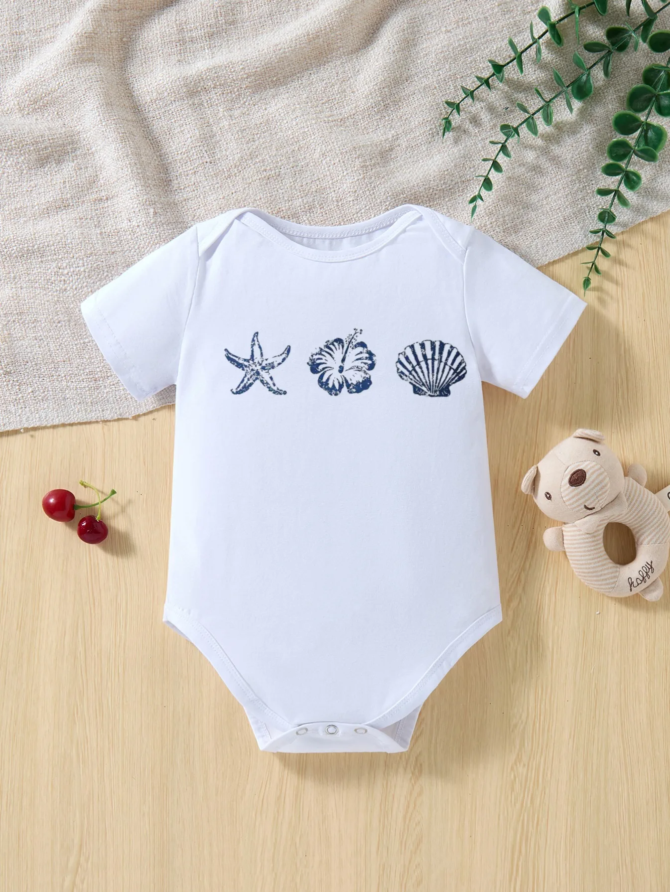 

Боди для младенцев, черное боди с короткими рукавами и принтом морской звезды для новорожденных мальчиков и девочек, пляжный отдых, летняя стильная одежда