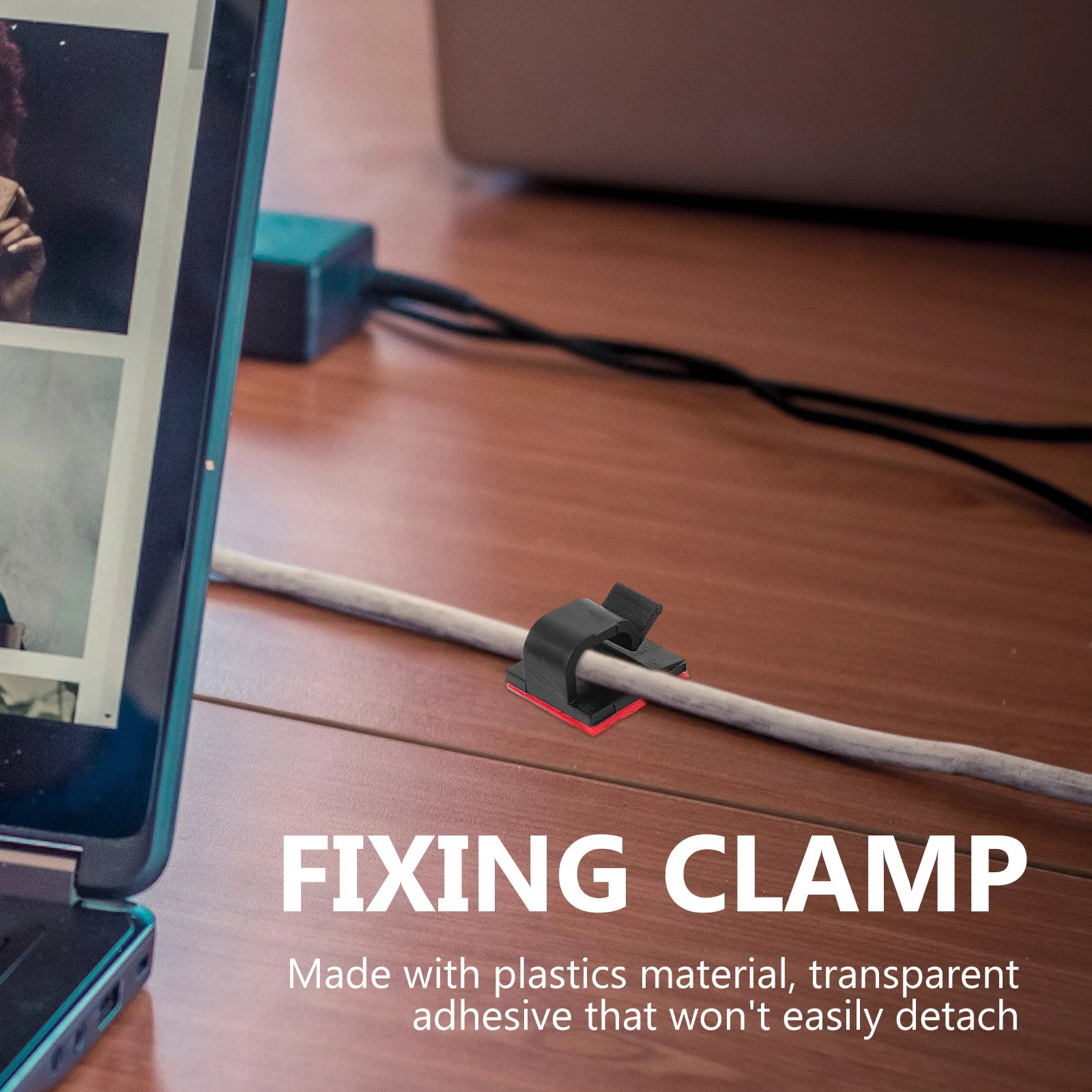 

100 Pcs Cable Clips Wire Tidy Flat Adhesive Square Desktop Car Dash Cam ganizer Clamps Management Fixation