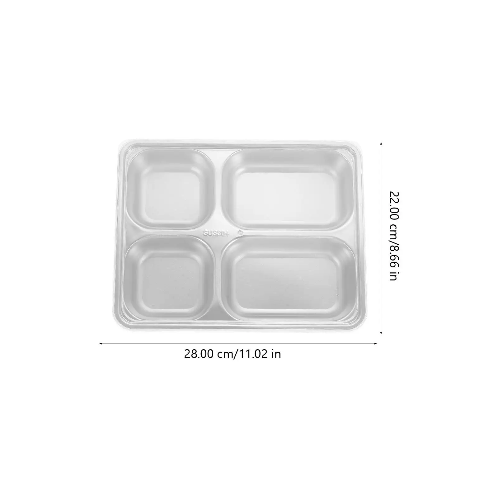 304 Stainless Steel Food Compartment Tray Separated Storage Design Outdoor Activities Lunch Dinner Healthy Wear-Resistant