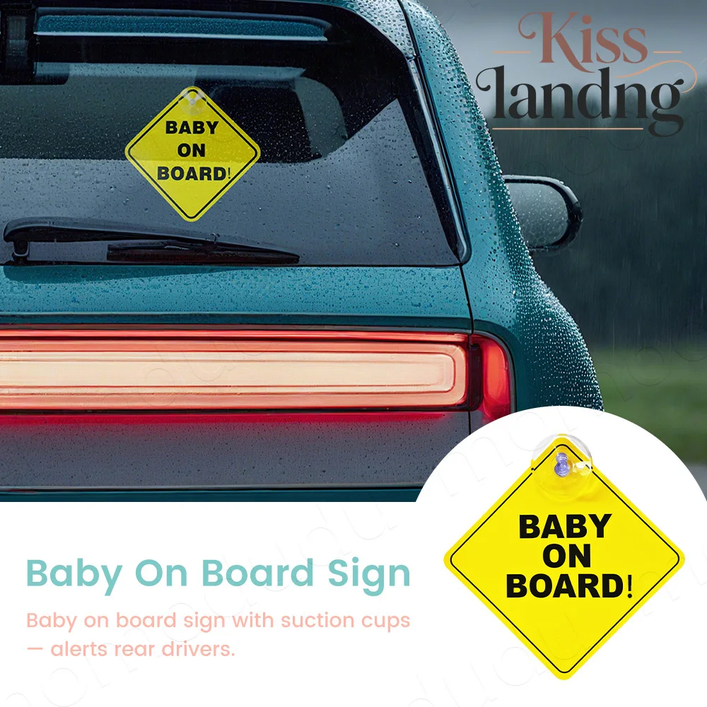 Baby an Bord Autoaufkleber, Saugnapf-Fensteraufkleber für Sicherheitswarnung und Peace of Mind