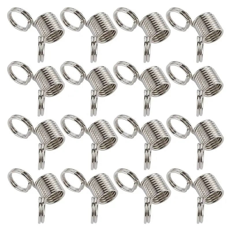 BAAG-60Pcs Stainless Steel Beads Stopper Beads Stoppers Combo Pack Silver Small Spring Clamps Stoppers For Jewelry Making