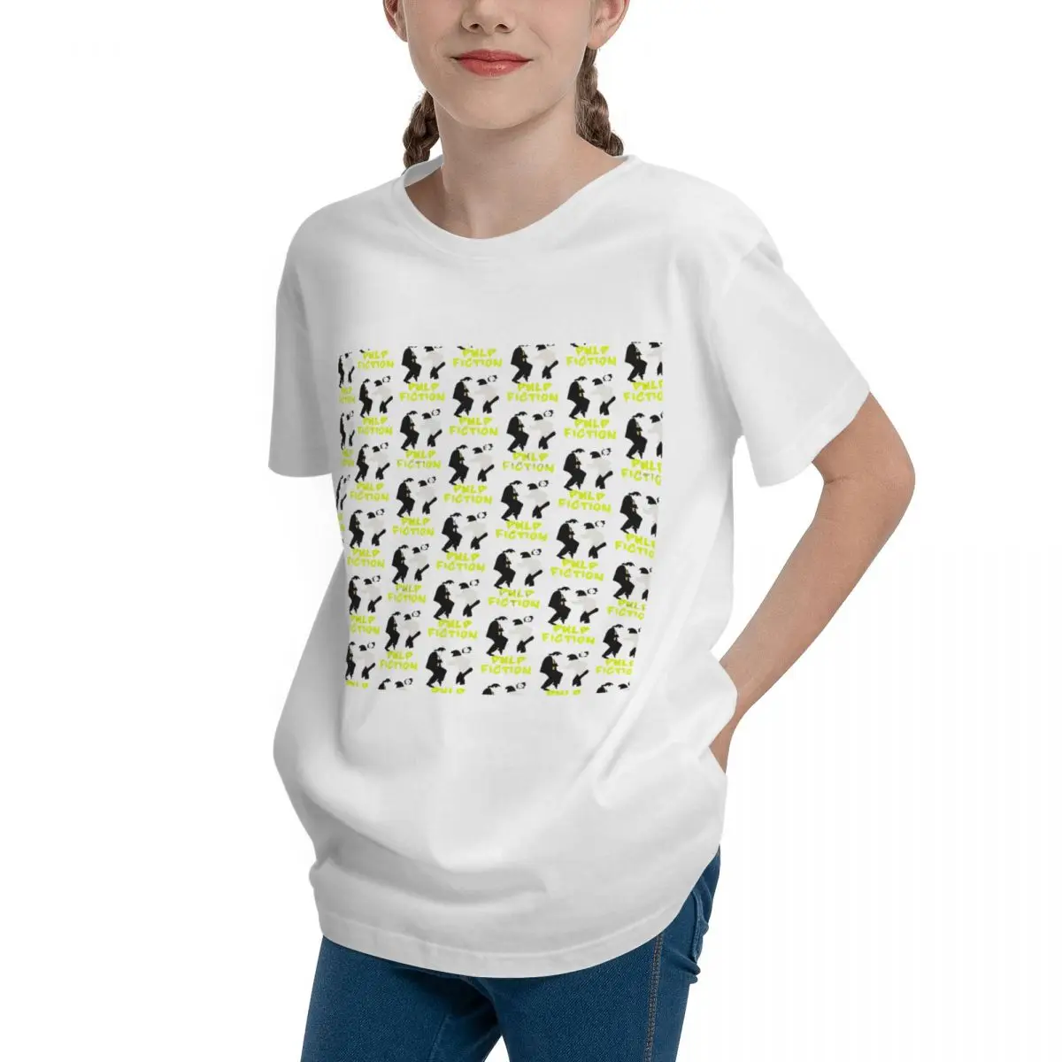 Adolescents Basic Short Sleeve T-Shirt Pulp Fiction The Famous Dance From The Fi RetroTop quality Tees Novelty Teeanger