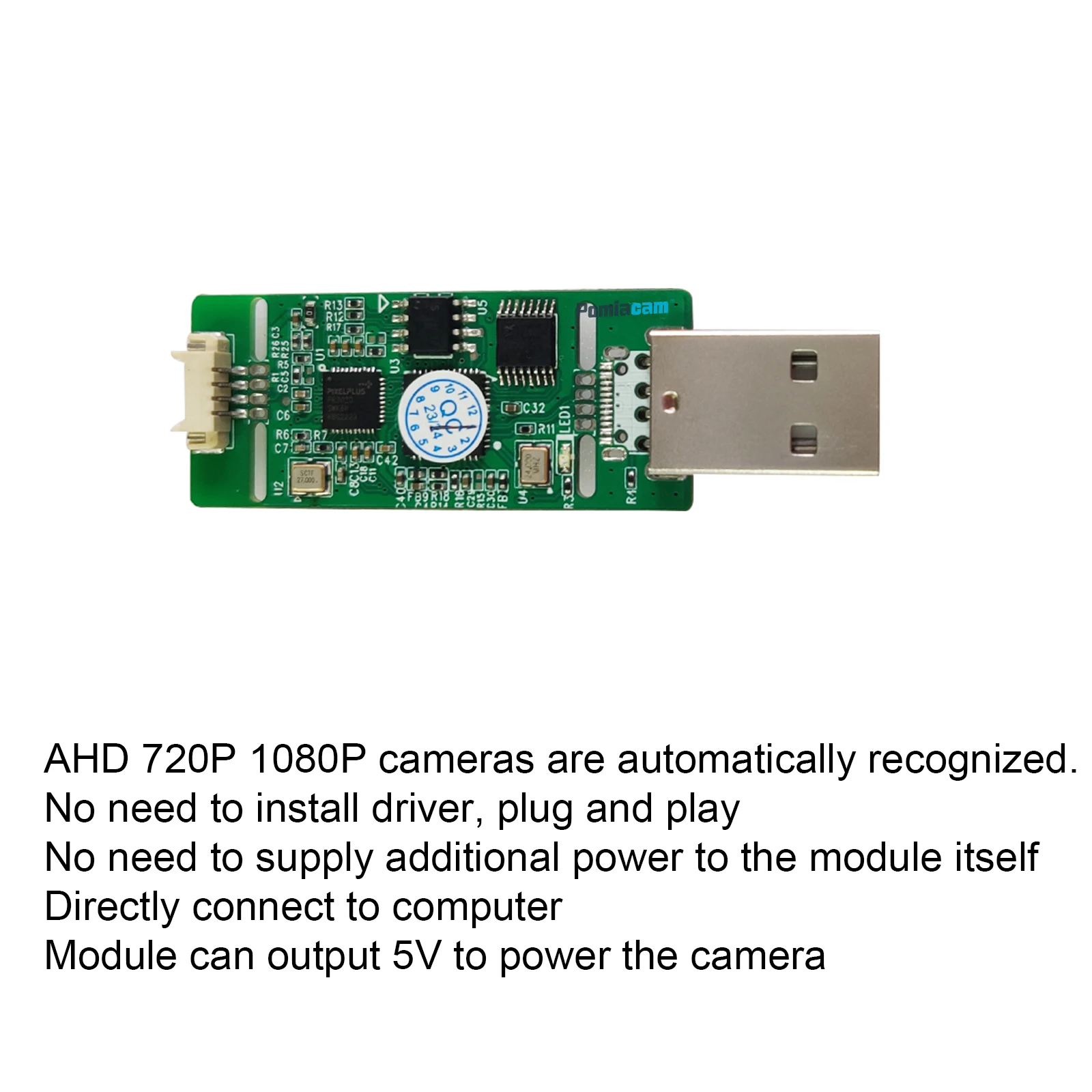 AHD To USB Capture Analog Signal To Digital USB Camera Module AHD To Type-c Module AHD 720P/1080P for Android Free Plug and Play