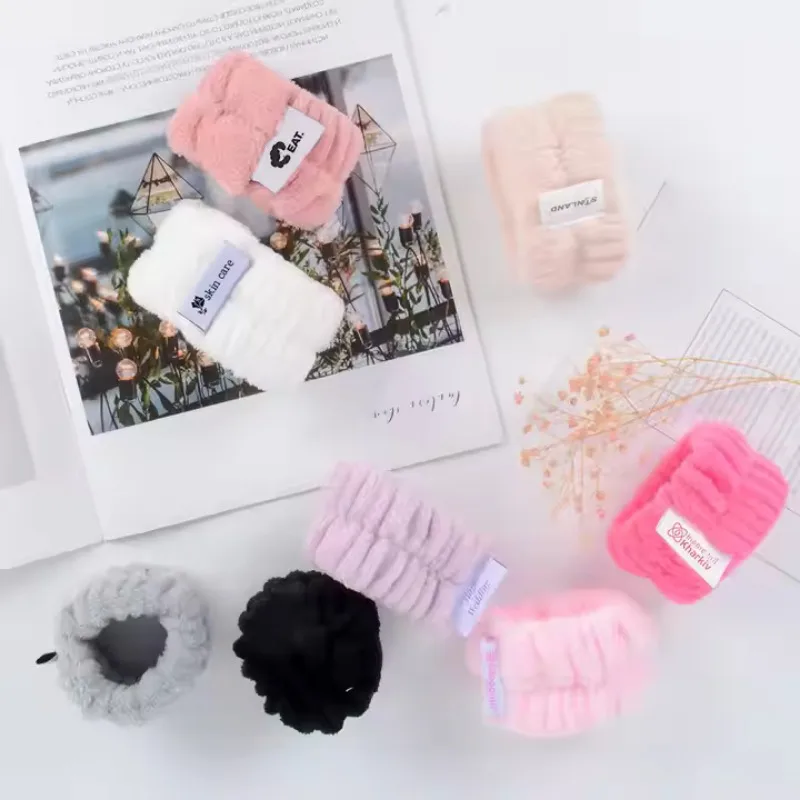 Ensemble de 3 pièces de bracelets de tête à nœud papillon doux et pelucheux, parfaits pour spa, maquillage, soins de la peau et lavage du visage