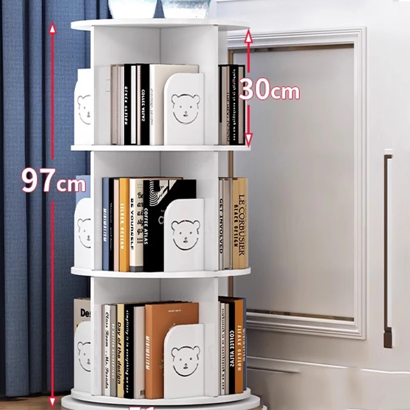 Accessories Aesthetic Bookcase Round Shelves Plastic Front Facing Rotating Bookcase Shelf Rangement Livre Interior Bookcase