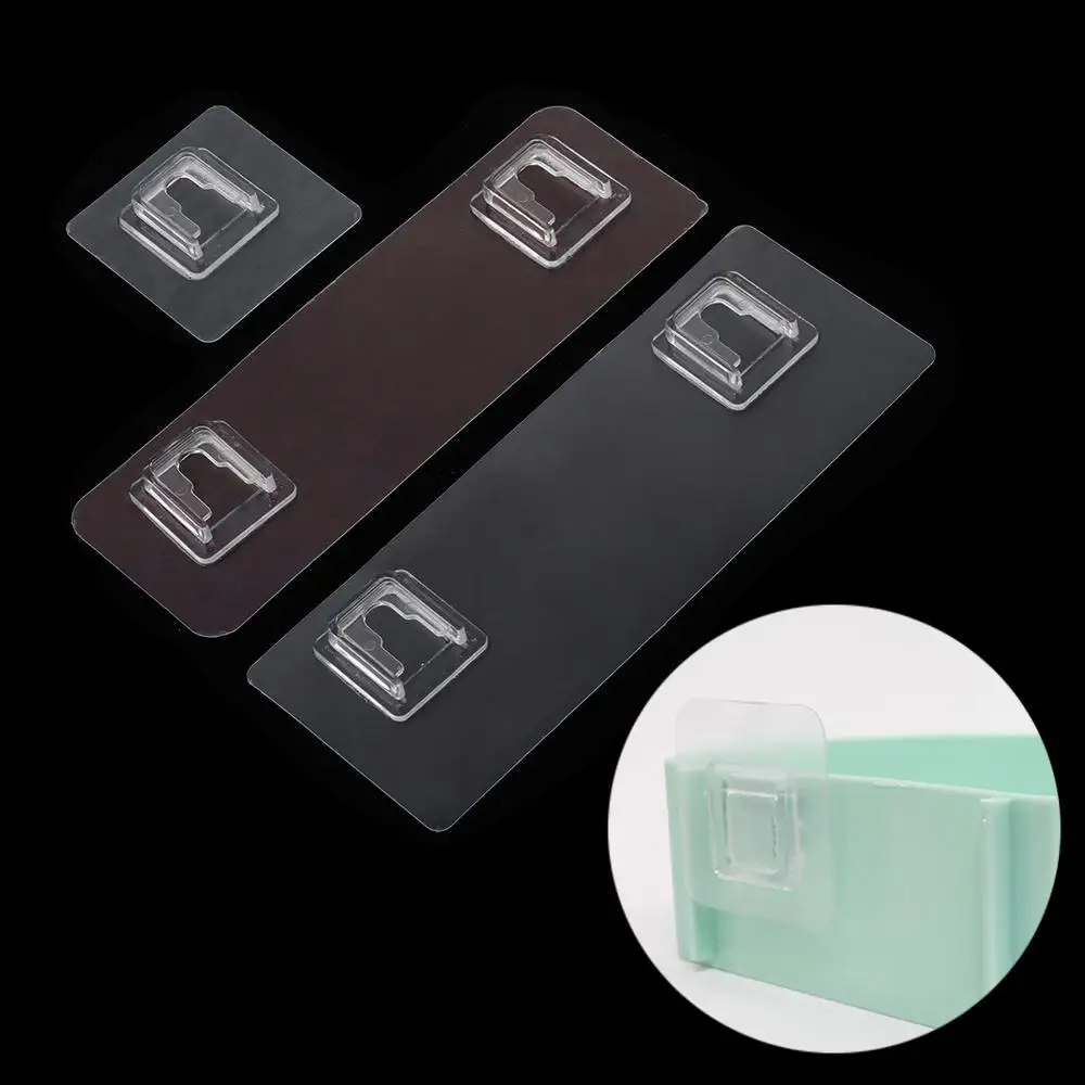 투명 흔적 없는 강한 접착 후크, 욕실 선반 스티커, 방수 주방 벽 부착 행어, 2 개, 5 개 