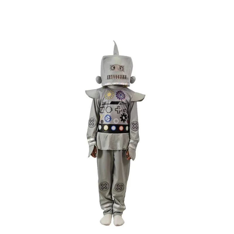 

Funny Robot Cosplay Costume for Boys Girls Outfit School Stage Performance Halloween Role Play Party Dress-Up