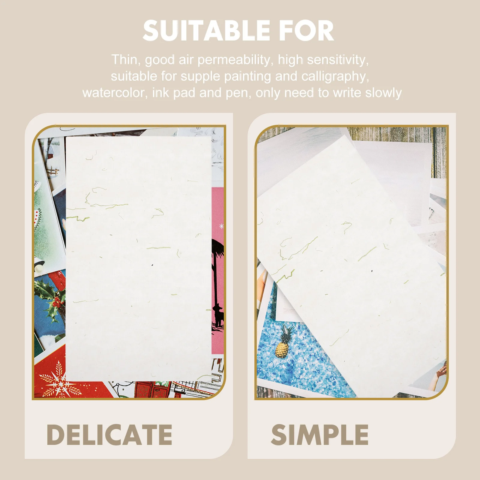 

120 Sheets Flower Grass Letter Paper Professional Quality Multi-Function Calligraphy Paper Ideal for Writing Painting