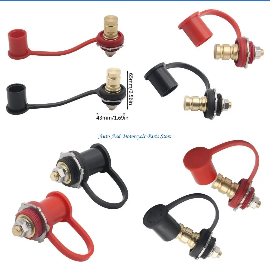 

P9FD 1 Pair Battery Charging Post with Waterproof Cover 3/8" Remote Battery Terminals Jump Post for Truck Boats ATV