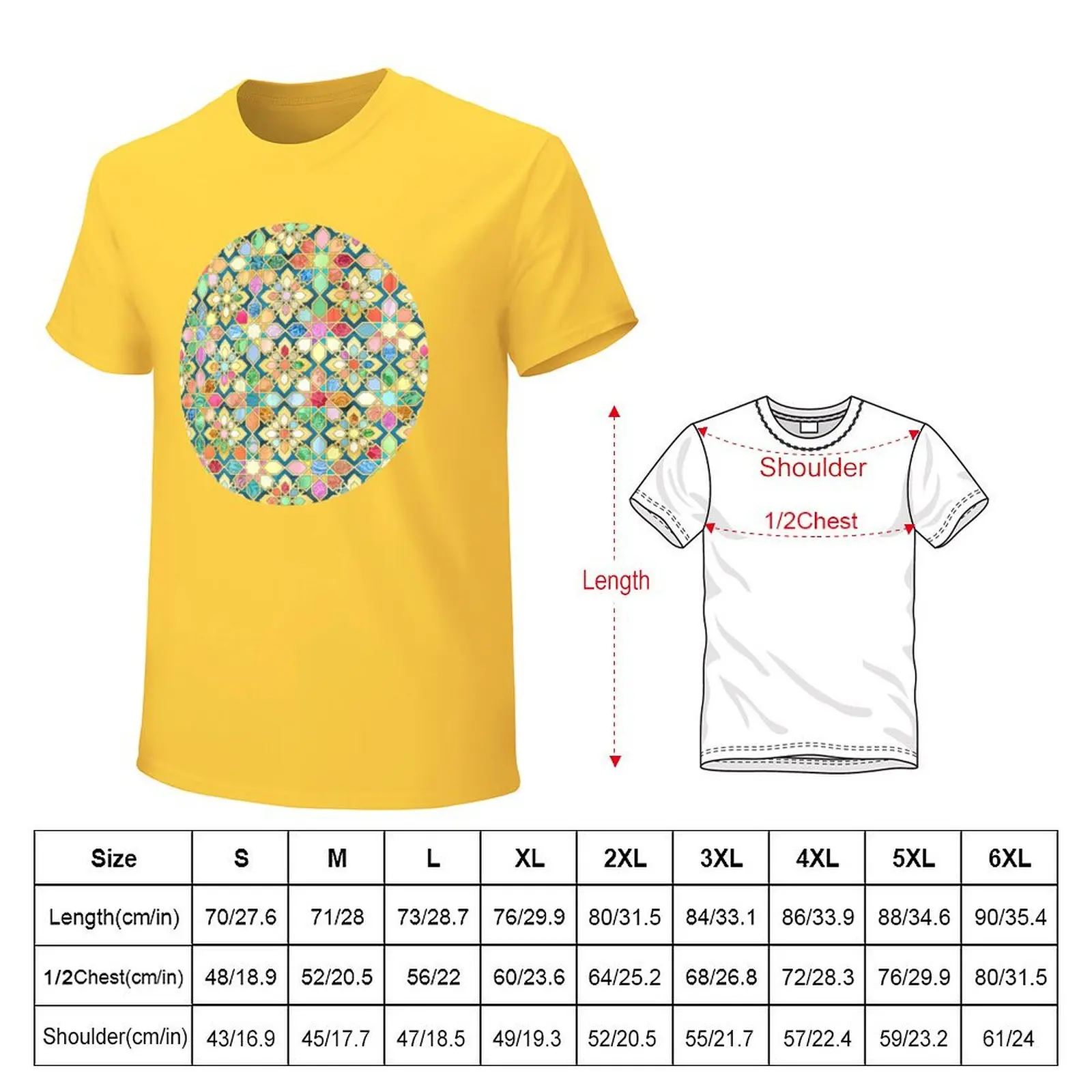 Gilded Moroccan Mosaic Tiles T-Shirt plus sizes anime blanks fruit of the loom mens t shirts