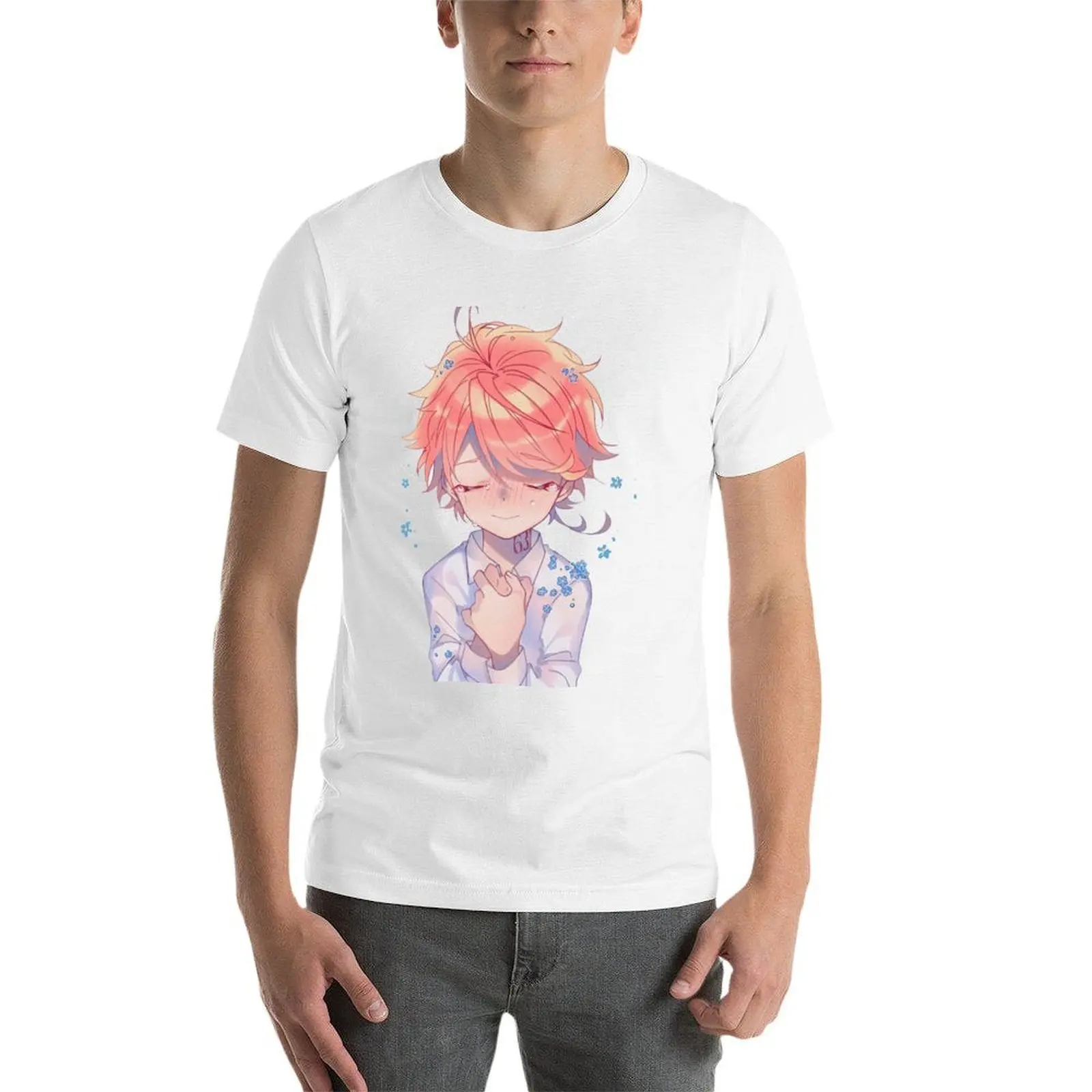 Happy Emma fanart: تي شيرت نيفرلاند الموعود تي شيرت قطني عالي الجودة تي شيرت للرجال تي شيرت جرافيك تي شيرت