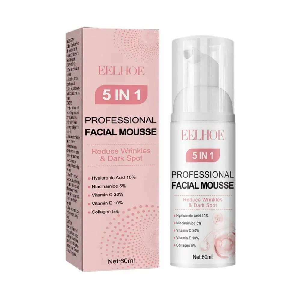 5-in-1 Mousse detergente profondamente pulita idrata i controlli olio per la cura della pelle del viso pulizia dell'acne sbiadisce e segna R7D0