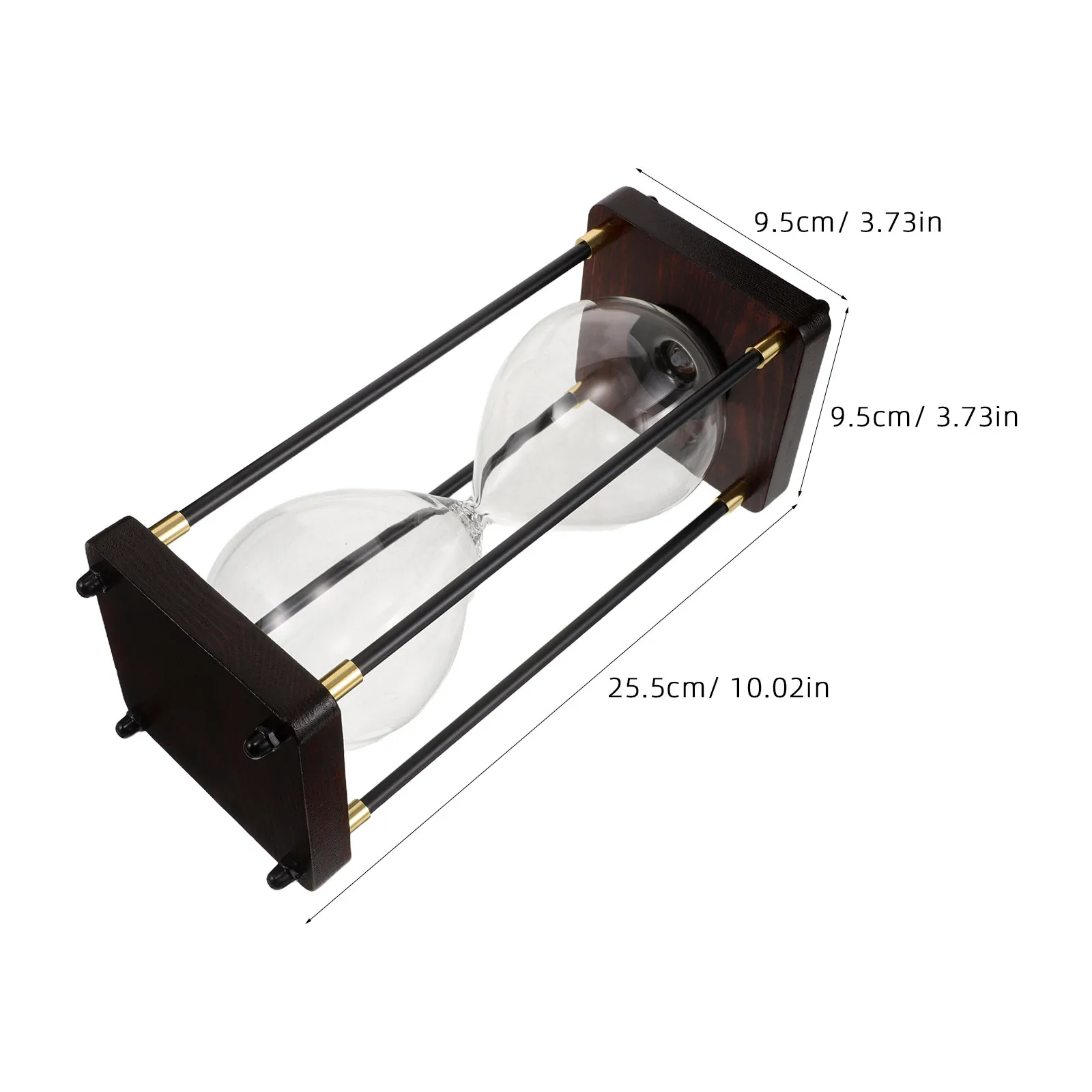 Large Fillable Hourglass Timer 10 Inch Vintage Wood Frame Empty Sand Clock for DIY Decorative Sand Timer Wedding Ceremony Desk