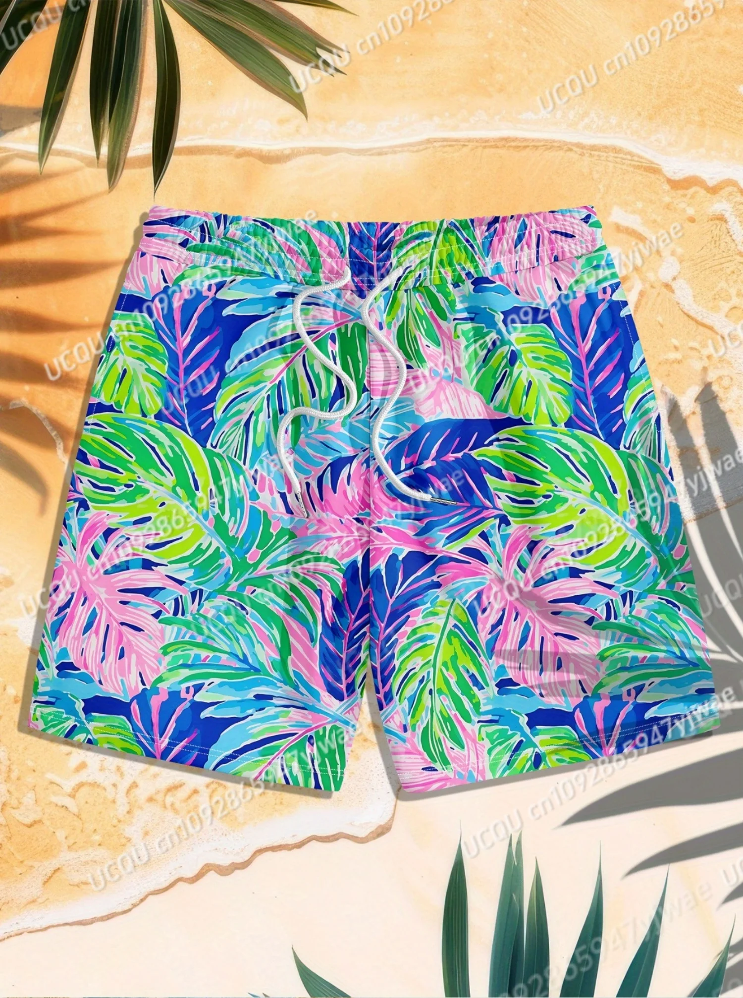 2025 Women Summer Classic Coconut Tree Beach Shorts New Fashion Plus Size Women Daily Shorts Casual Trunks Shorts