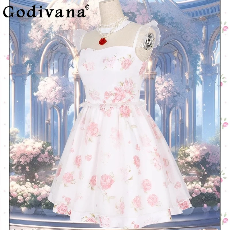 لعبة أنيمي معجزة تأثيري حلي المرأة الحلو Kawaii فستان زهري مع قلادة فستان حفلة الهالوين مثير للبالغين