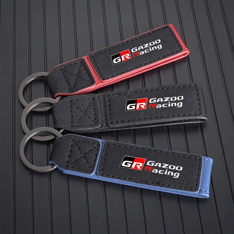 Leather Car Styling Key Chain Ring Keychain For Toyota GR Gazoo Racing Supra Corolla Parts Sport 86 Yaris Grmn CHR Accessories view 4