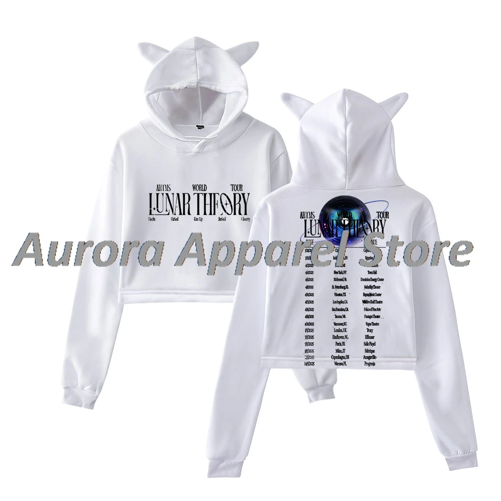 ศิลปะKpop Lunar Theory World Tour 2025 Merch PulloverหญิงแมวหูHoodieแขนยาวผู้หญิงเสื้อผ้า