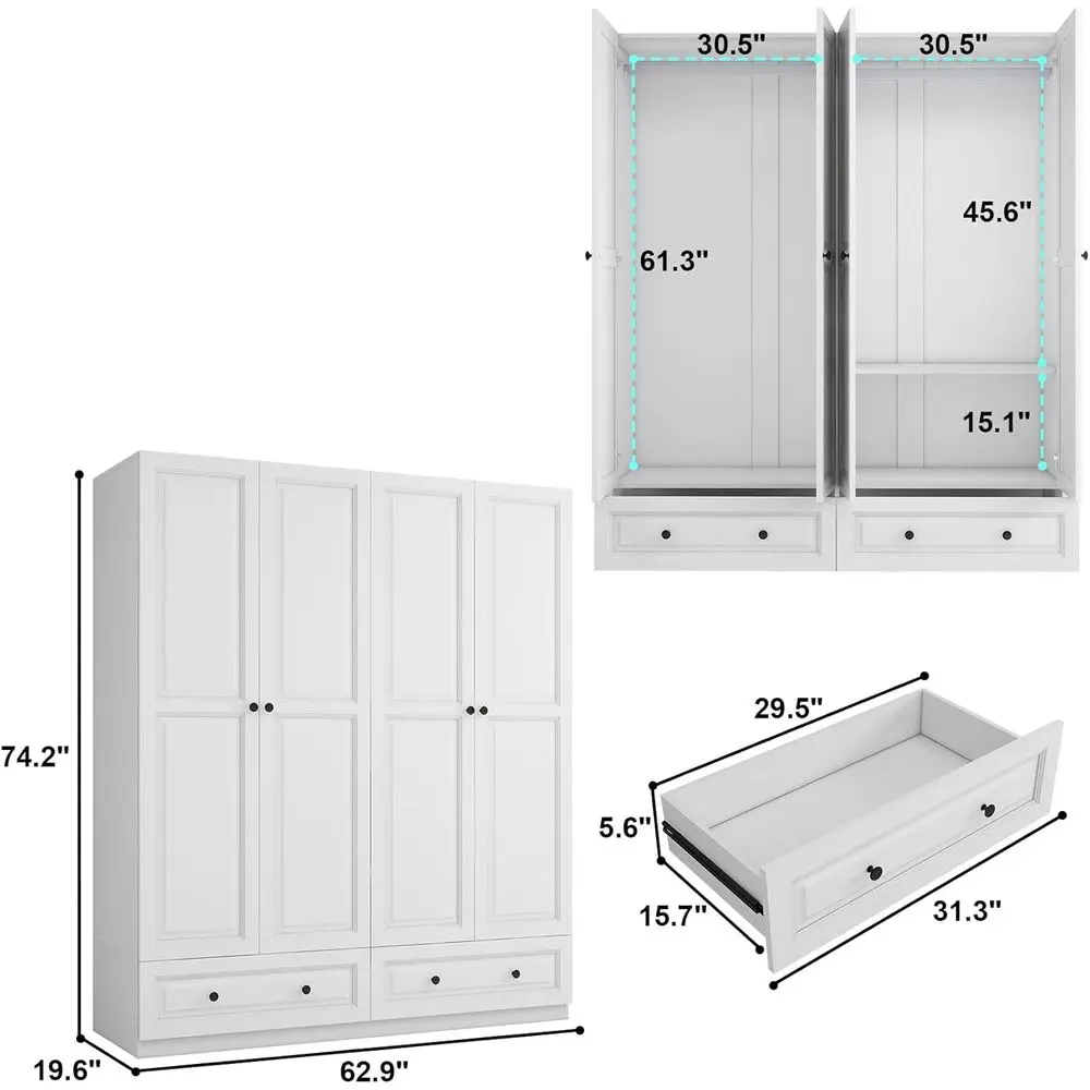 Armoire Wardrobe Closet with Ders: 74