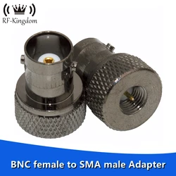 Radio Frequency Adapters BNC (Q9) Female to SMA Male Adapter Disc Black Nickel Plated