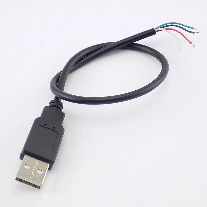 0.3/1/2M DIY Micro USB A Male 4 Pin Wire Data Cable Connector extension Cord Power Supply Adapter for USB fan Devices H10