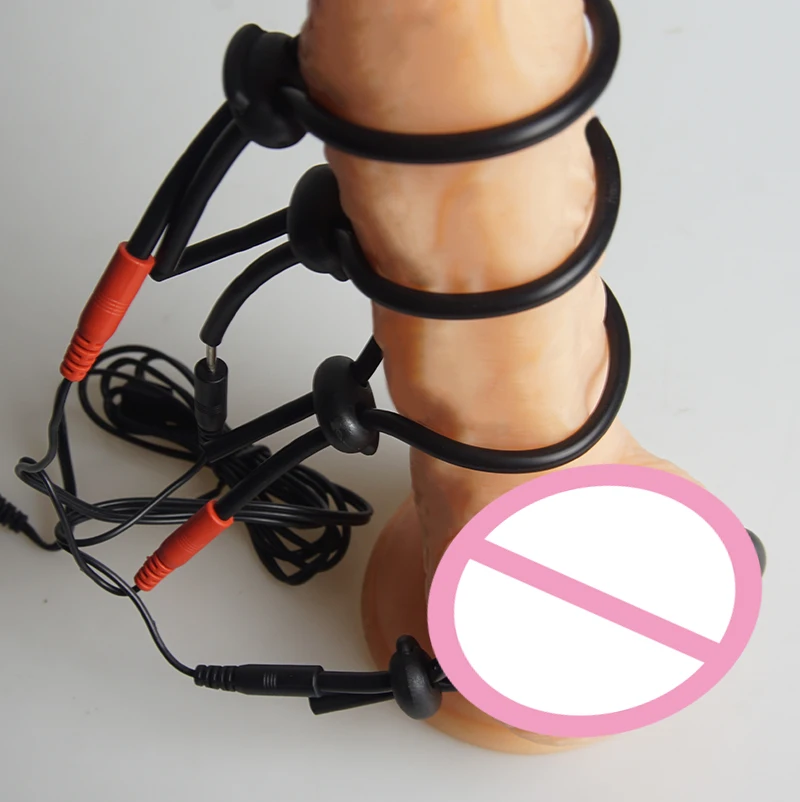 E stim Toys for Men,Electrostimulator Cock Penis Ring Cockring,Bdsm Electro Sex Chastity Cage,Electric Shock Shocker,Estim