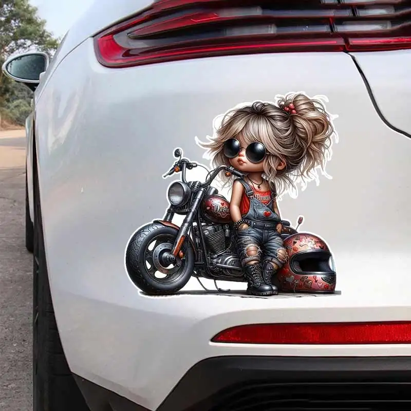 

Крутая наклейка для автомобиля для девочек и мотоциклов, виниловая наклейка, водостойкая наклейка на заднее окно, мотоцикл, кемпер, бампер, украшение для ноутбука, SH880