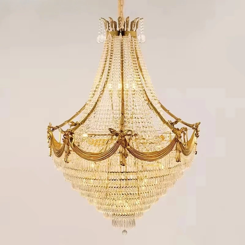 European Villa Foyer Pendant Lighting Elegant French Empire Crystal Chandelier Wedding Decorative Chandelier